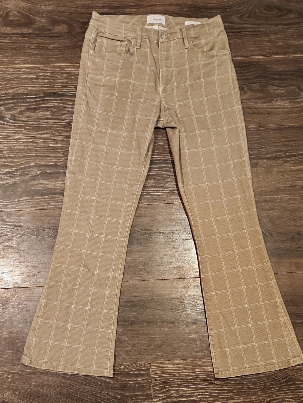â¤ď¸ FRAME DENIM LE CROP MINI BOOT CROPPED BOOTCUT JEANS / PANTS IN PLAID, 6 - Picture 2 of 10
